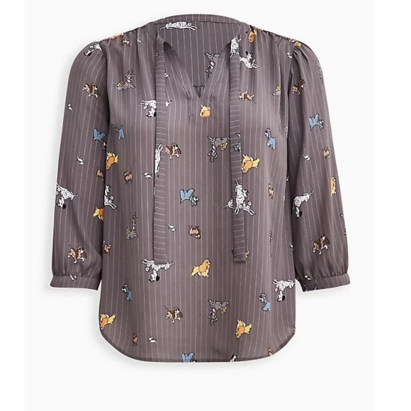 torrid Tops - TORRID NWT DISNEY DOGS PEASANT BLOUSE - GREY